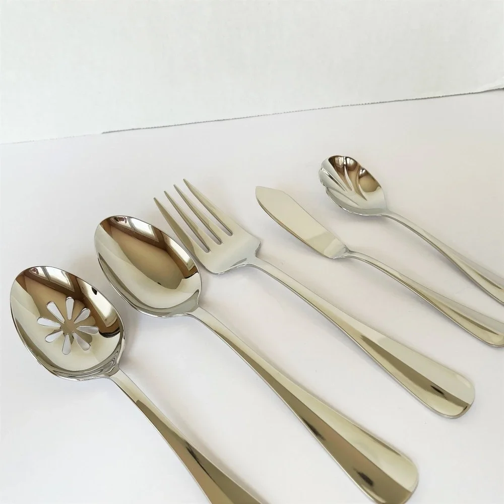Wallace Stainless Steel Flatware BLAINE Lot of 5 Serving Pieces Unused